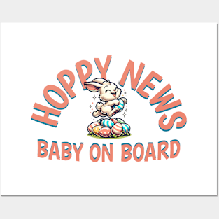 Hoppy News Baby On Board Eater Pregnancy Announcement Posters and Art